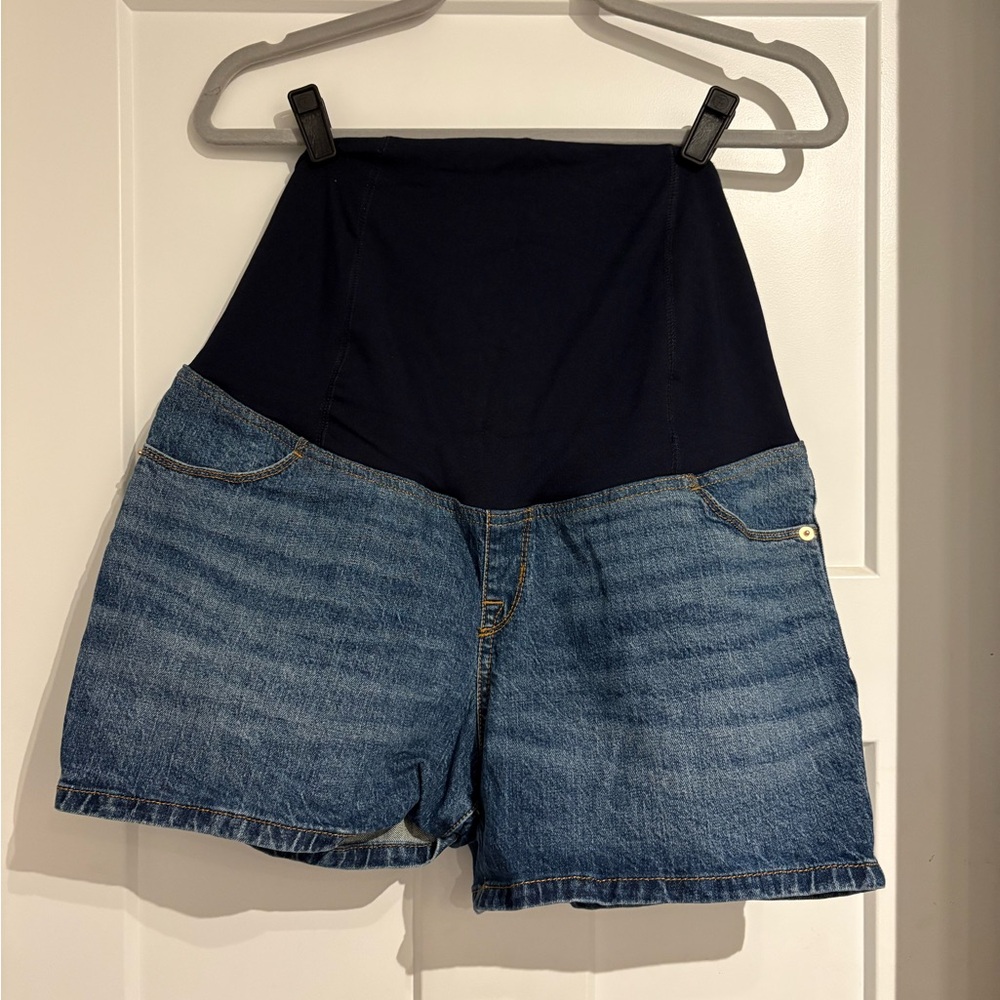 Maternity Ingrid & Isabel High-Waisted Denim Blue Shorts